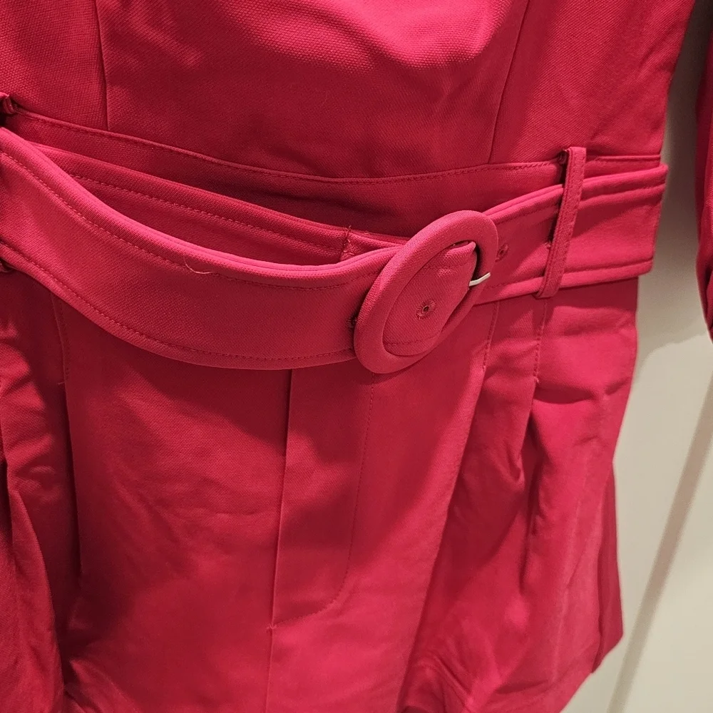 Choosy Magenta Puff Sleeve Belted Romper Size 4 NWT
